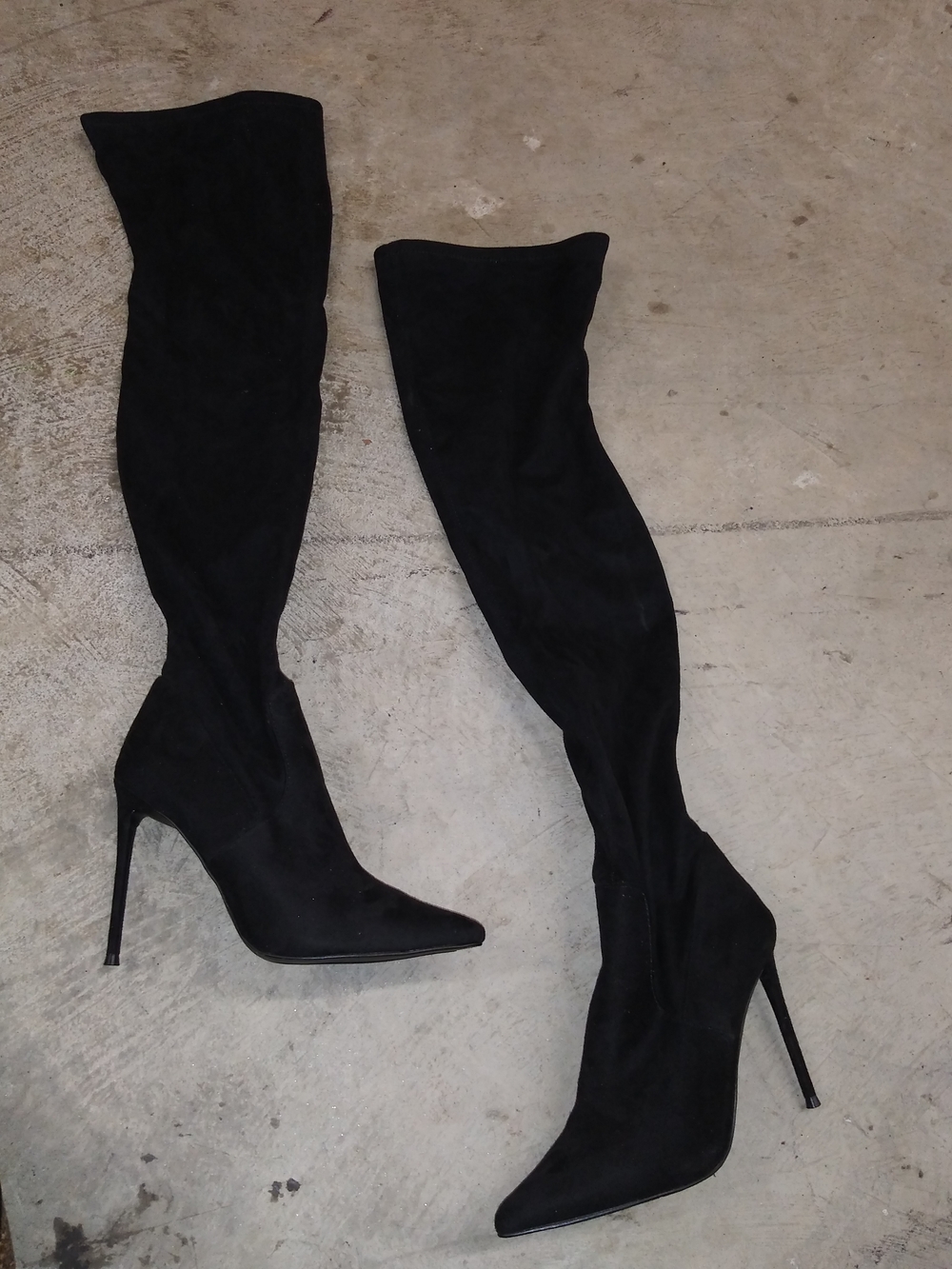 Black Over-the-Knee Stiletto Boots